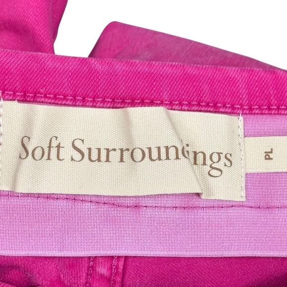 Soft Surroundings Ultimate Denim Pull On Pink Stretch Jeans Distressed Petite L - Picture 16 of 16